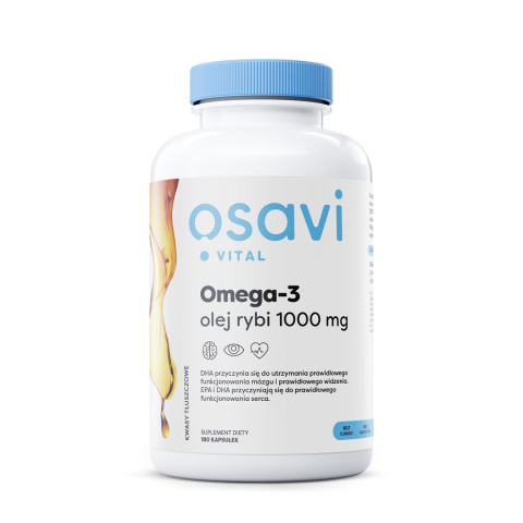 Osavi - Omega-3 Olej Rybi Molecularly Distilled - 1000mg (Cytryna) - 180 softgels