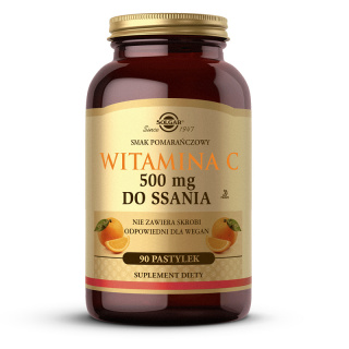 Solgar - Witamina C 500 mg do ssania s. pomarańczowy