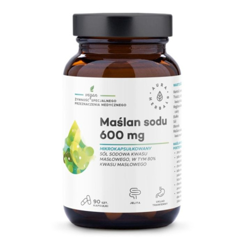 Aura Herbals - Maślan sodu mikrokapsułkowany 600 mg - 90 kapsułek