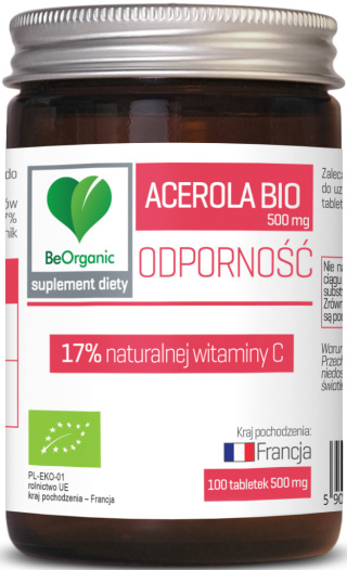 BeOrganic - Acerola BIO 17% naturalnej witaminy C 500mg x 100 tabletek