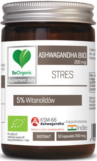 BeOrganic - Ashwagandha KSM-66® 5% BIO - 200mg x 50 kaps