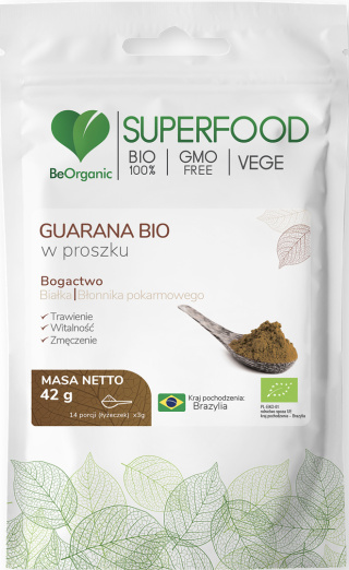 BeOrganic - Guarana BIO w proszku 42g