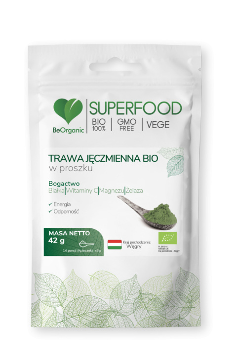 BeOrganic - Trawa jęczmienna BIO w proszku 42g