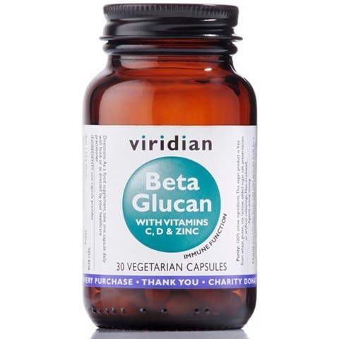 Viridian - Beta Glukan z witaminami C, D oraz Cynkiem - 30 kapsułek