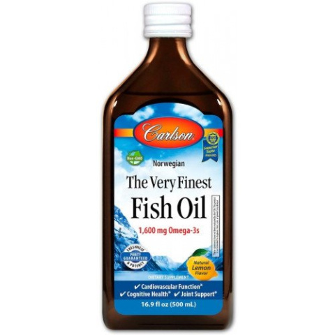 Carlson Labs - The Very Finest Fish Oil 1600 mg Natural Lemon - 500 ml