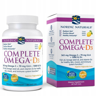 Complete Omega-D3 Nordic Naturals 565mg Lemon - 60 kapsułek