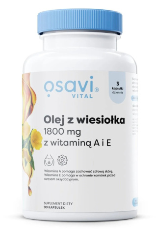 Osavi - Olej z Wiesiołka z Witaminą A i E - 1800mg - 90 softgels