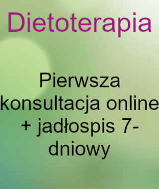 Dietoterapia - Pierwsza konsultacja online + jadłospis 7-dniowy