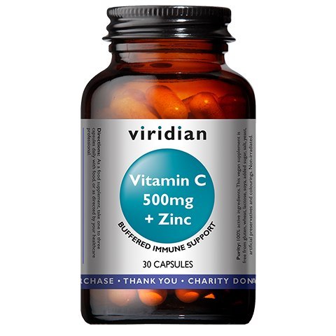 Viridian - Witamina C 500mg z Cynkiem 30 kapsułek