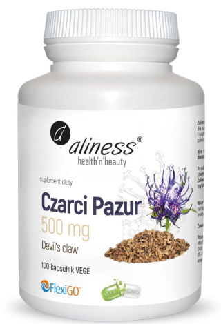 Aliness - Czarci Pazur (Devil's Claw) 500 mg - 100 vege caps