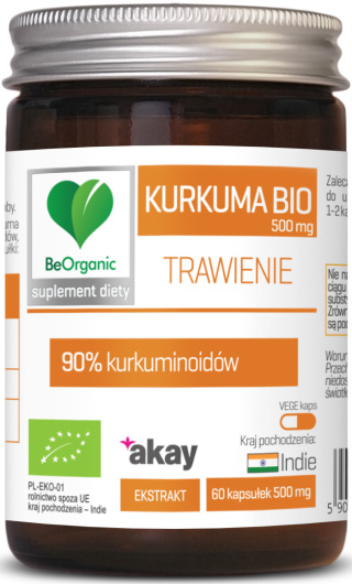 BeOrganic - Kurkuma BIO 90% - 500 mg - 50 vege caps