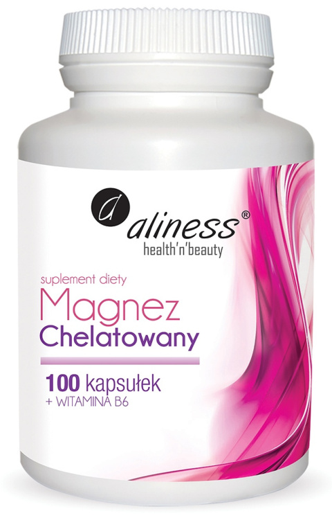 Aliness - Magnez Chelatowany + Witamina B6 - 100 vege caps