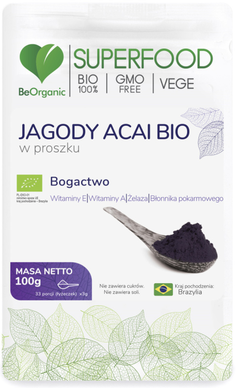 BeOrganic - Jagody Acai BIO w proszku 100g