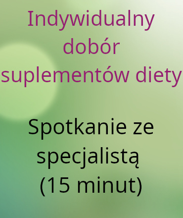 Indywidualny dobór suplementów diety w gabinecie i online Spotkanie ze specjalistą (15 minut)