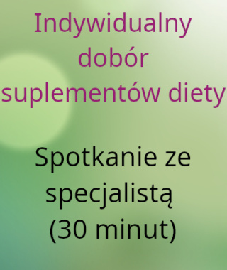 Indywidualny dobór suplementów diety w gabinecie i online Spotkanie ze specjalistą (30 minut)