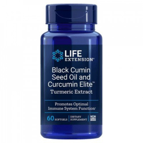 Life Extension - Black Cumin Seed Oil and Curcumin Elite Turmeric Extract - 60 kapsułek wegetariańskich