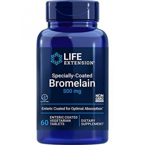 Life Extension - Specially-Coated Bromelain, 500mg - 60 enteric coated vegetarian tabs