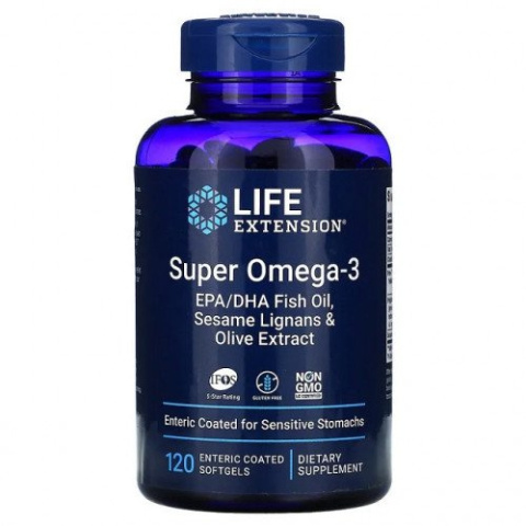 Life Extension - Super Omega-3 EPA/DHA with Sesame Lignans & Olive Extract - 120 enteric coated softgels