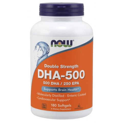 NOW Foods - DHA-500 - 500 DHA / 250 EPA - 180 softgels NOW Foods - DHA-500 - 500 DHA / 250 EPA - 180 softgels