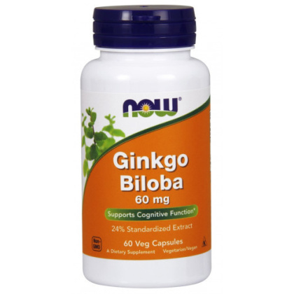 NOW Foods - Ginkgo Biloba, 60mg - 60 kapsułek