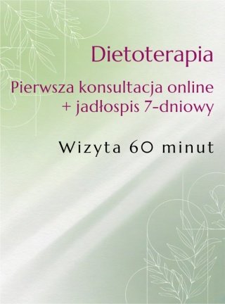 Dietoterapia - Pierwsza konsultacja online + jadłospis 7-dniowy