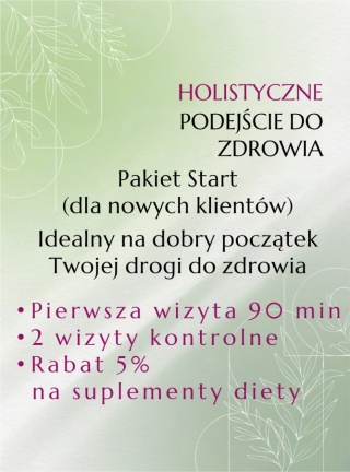 Holistyczne podejście do zdrowia. Pakiet Start. Początkowy dla nowych klientów (1 osoba).