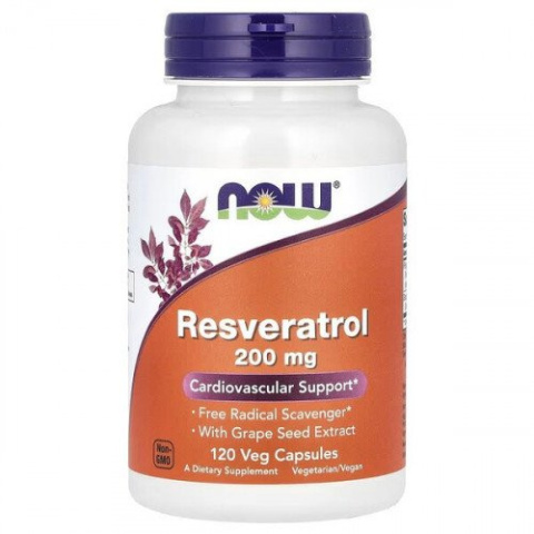 NOW Foods - Natural Resveratrol with Red Wine Extract - 200mg - 120 vcaps NOW Foods - Natural Resveratrol with Red Wine Extract - 200mg - 120 vcaps