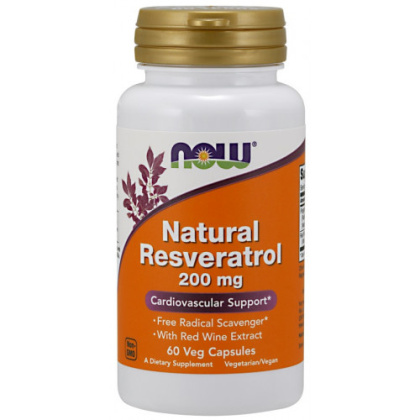 NOW Foods - Natural Resveratrol with Red Wine Extract - 200mg - 60 vcaps