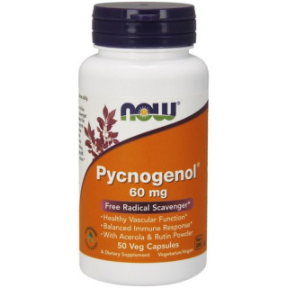 NOW Foods - Pycnogenol with Acerola & Rutin Powder - 60mg - 50 vcaps
