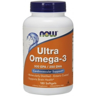 NOW - Ultra Omega-3 500 EPA / 250 DHA - 180 kapsułek