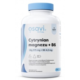 Osavi -Cytrynian Magnezu + B6 375mg + 4.2mg - 180 kapsułek