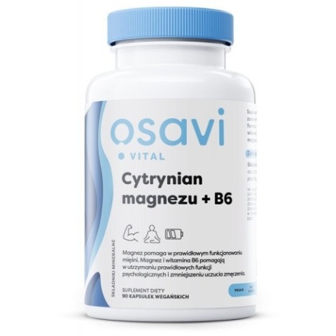 Osavi -Cytrynian Magnezu + B6 375mg + 4.2mg - 90 kapsułek