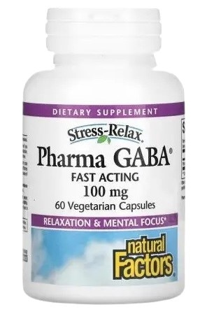 NATURAL FACTORS Stress Relax Pharma GABA 60 kapsułek