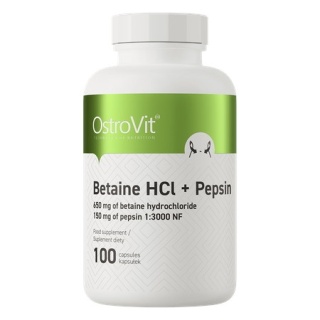 OstroVit Betaine HCl + Pepsin - Betaina HCL + Pepsyny 100 kapsułek