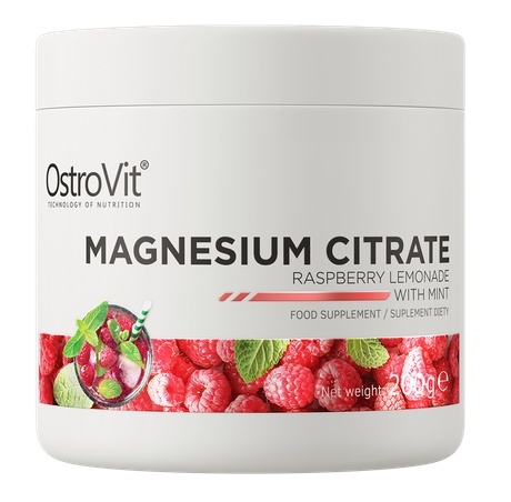 OstroVit Cytrynian Magnezu 200 gramów lemoniada malinowa z miętą