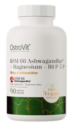 OstroVit KSM-66 Ashwagandha Magnez Witamina B6 90 kapsułek