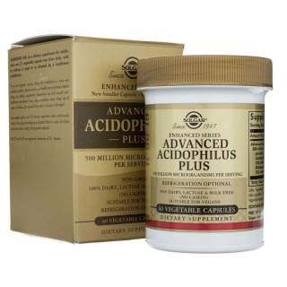SOLGAR Advanced Acidophilus Plus - Jelitowa flora bakteryjna 60 kapsułek
