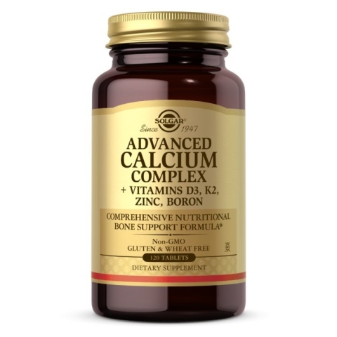 SOLGAR Advanced Calcium Complex z D3, K2, Cynkiem i Borem 120 tabletek