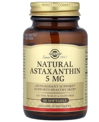 SOLGAR Astaxanthin - Astaksantyna 5 mg 60 kapsułek