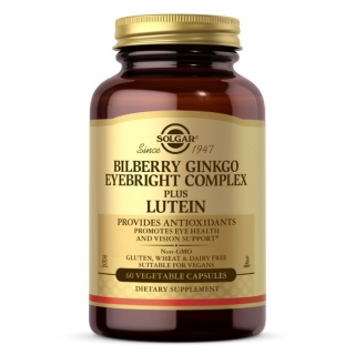 SOLGAR Bilberry Ginkgo Eyebright Complex plus Lutein - Strażnicy wzroku 60 kapsułek