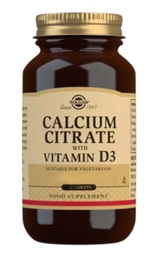 SOLGAR Calcium Citrate with Vitamin D3 - Cytrynian Wapnia z Witaminą D3 60 tabletek