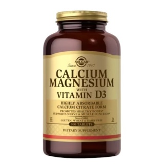 SOLGAR Calcium Magnesium with Vitamin D3 - Wapń, Magnez z witaminą D3 300 tabletek