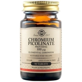 SOLGAR Chromium Picolinate 100 mcg Elemental Chromium 90 tabletek