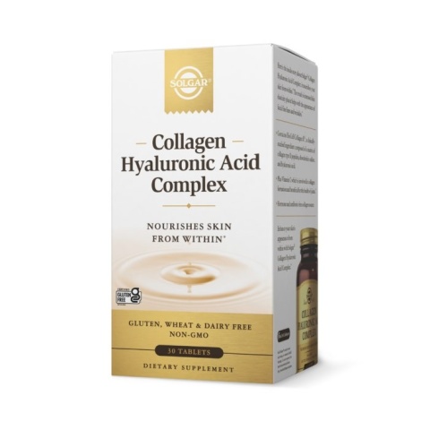 SOLGAR Collagen Hyaluronic Acid Complex - Kwas Hialuronowy Kolagen Kompleks 30 tabletek