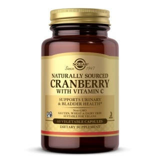 SOLGAR Cranberry with Vitamin C - Żurawina ekstrakt z witaminą C 60 kapsułek