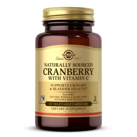 SOLGAR Cranberry with Vitamin C - Żurawina ekstrakt z witaminą C 60 kapsułek