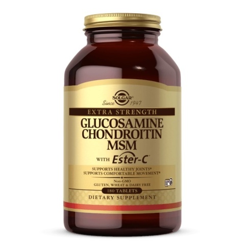 SOLGAR Extra Strength Glucosamine Chondroitin MSM z Ester-C 180 tabletek