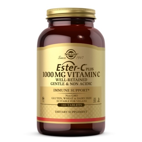 SOLGAR Ester C Plus - Witamina C 1000 mg 180 tabletek