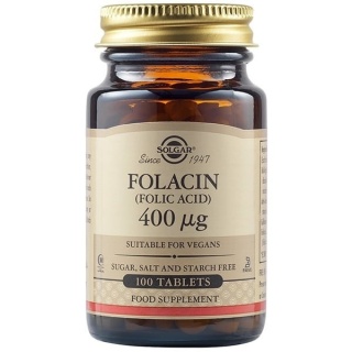 SOLGAR Folacin Kwas foliowy 400 mcg 100 tabletek