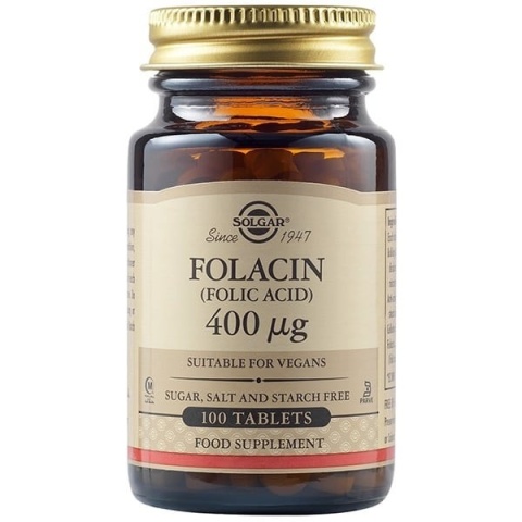 SOLGAR Folacin Kwas foliowy 400 mcg 100 tabletek